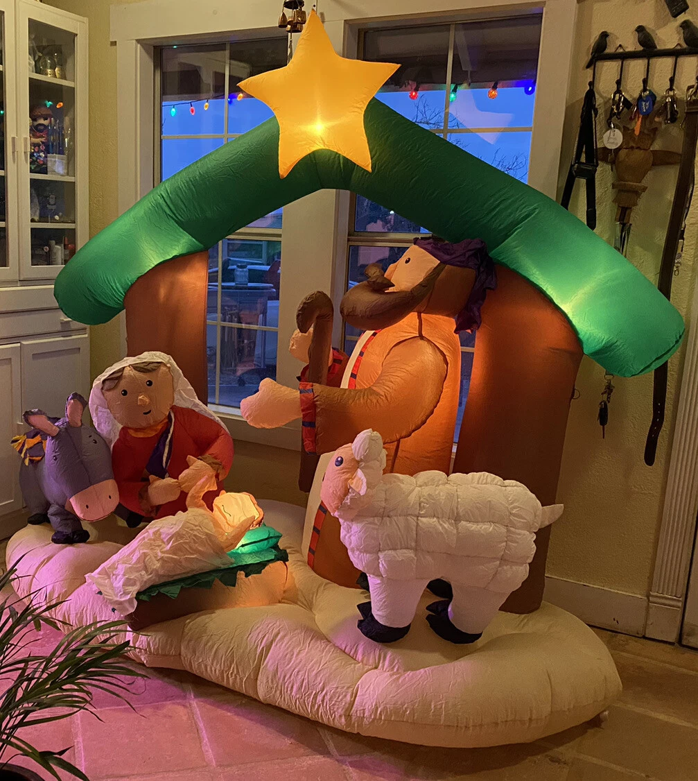 Holiday Time Airblown Inflatable Christmas Holy Family Nativity Scene 7