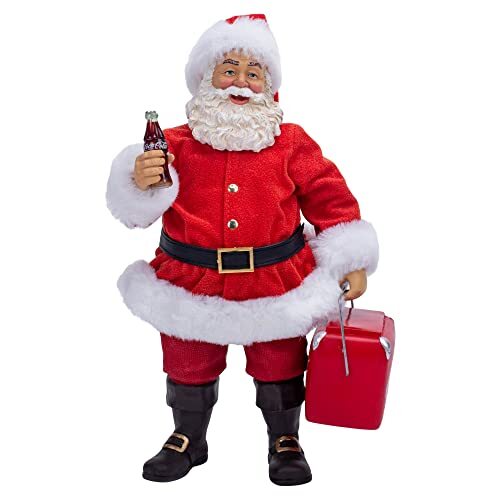 Kurt Adler Fabriche Coca Cola Santa With Cooler Figurine 10.5 Inch