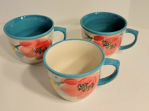 Pioneer Woman Flea Market Stoneware Coasters – Set Of 4 Floral Design Multicolor