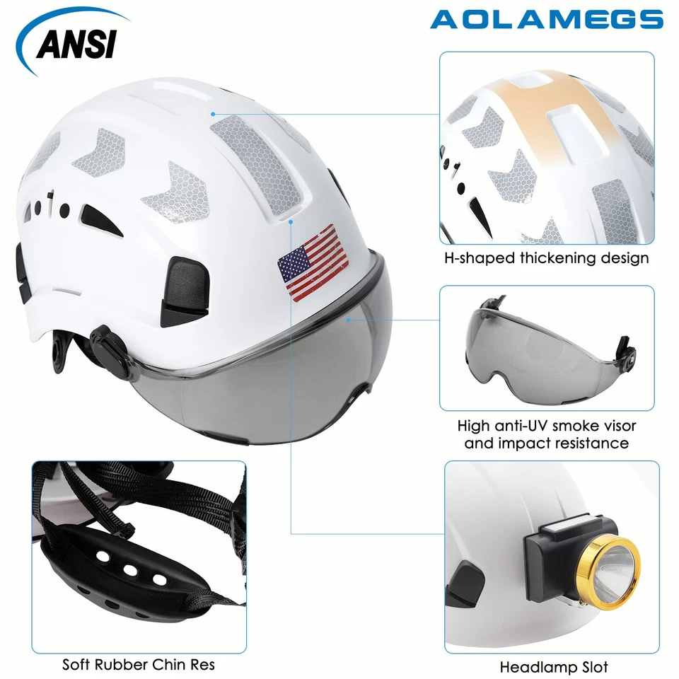 Cascos de Seguridad con Visera Casco con Gafas Rescate Construcción Gorra de Trabajo Foto 4 de 4