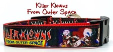 Killer Klowns dog collar handmade adjustable buckle collar 1" wide or leash