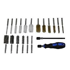 GRIP 20pc Wire Bore Brushes 1/4" Shank Nylon Brass Steel Tools Brush Set 27226