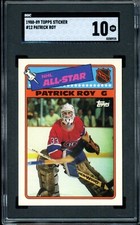 1988-89 TOPPS NHL Hockey Sticker #12 Patrick Roy HOF SGC 10 GEM-MINT Canadiens