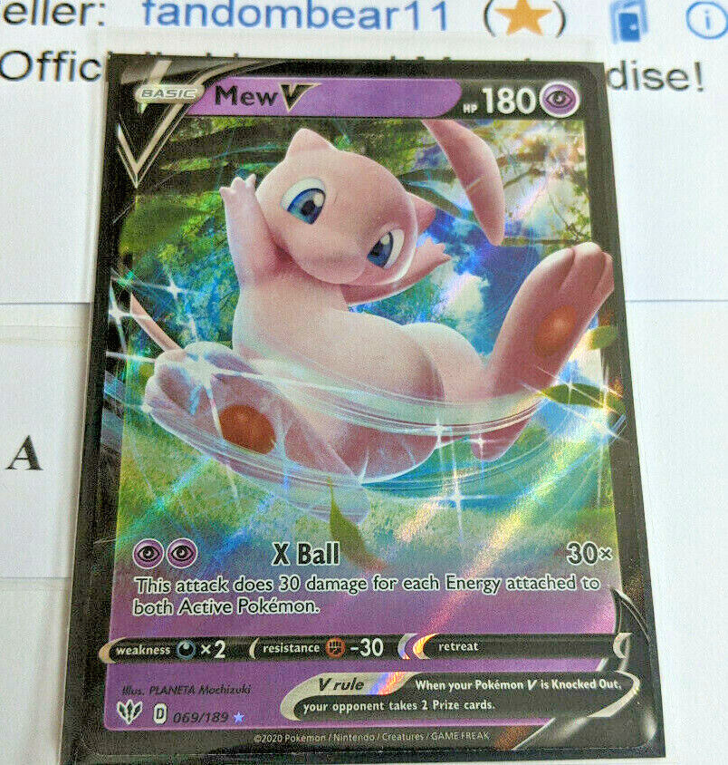 Mew V FULL ART ULTRA RARE card 069/189 SWSH Darkness Ablaze 2020 Pokemon TCG  | eBay