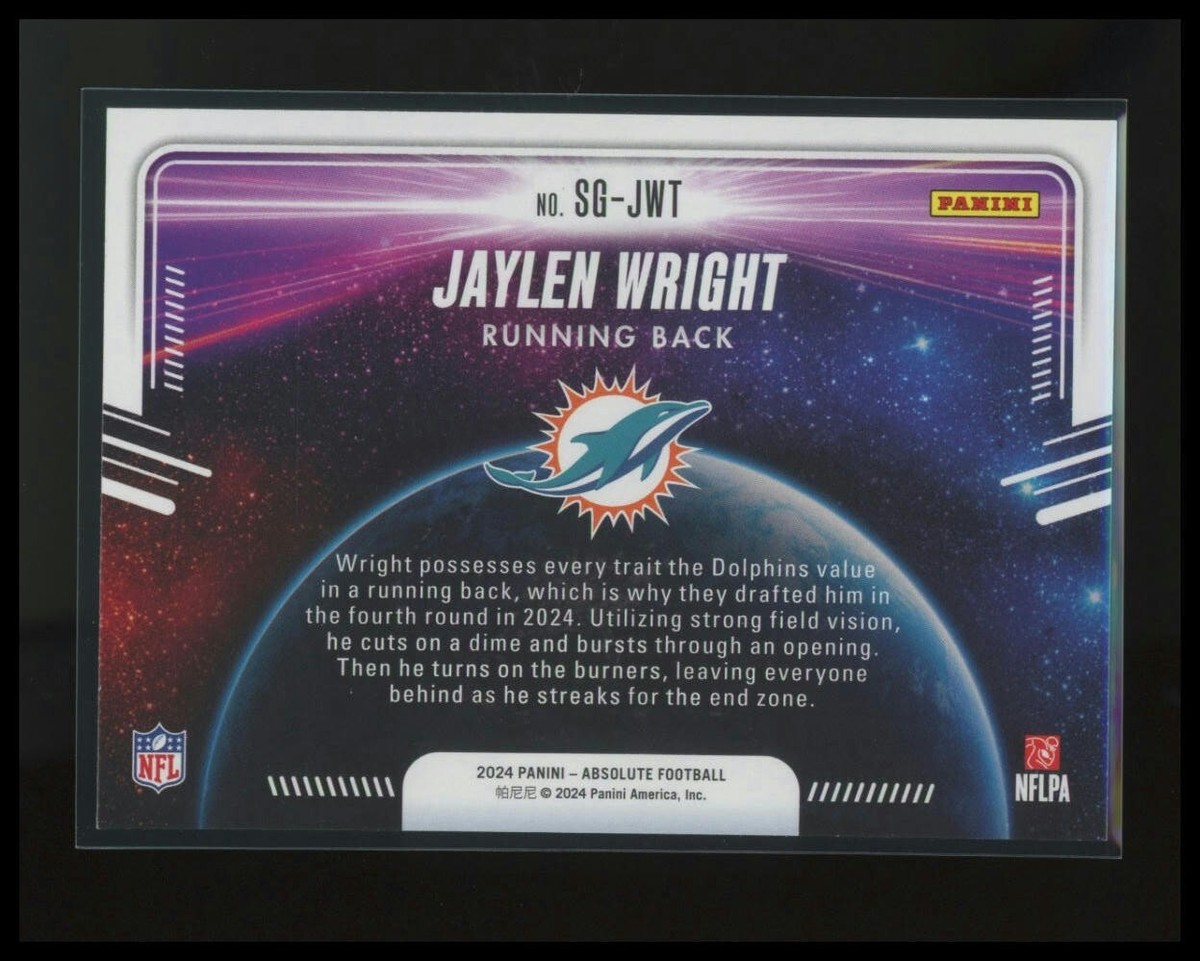 JAYLEN WRIGHT 2024 Panini Absolute Dolphins Star Gazing Rookie