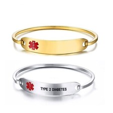 Personalized Medical Alert ID Bracelet Waterproof Emergency Wristband Custom