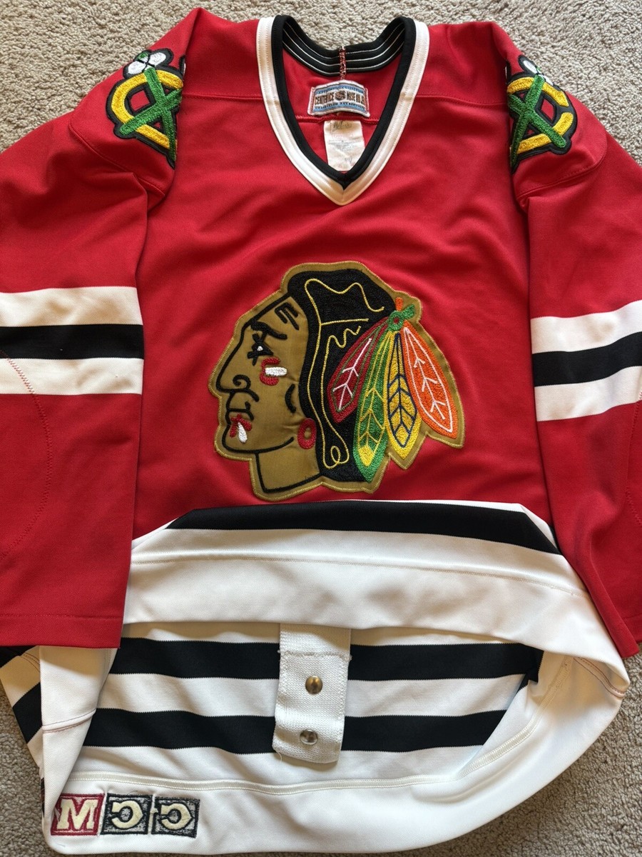 NHL Chicago BlackHawks CCM Authentic 90's Hockey Jersey 44 Red