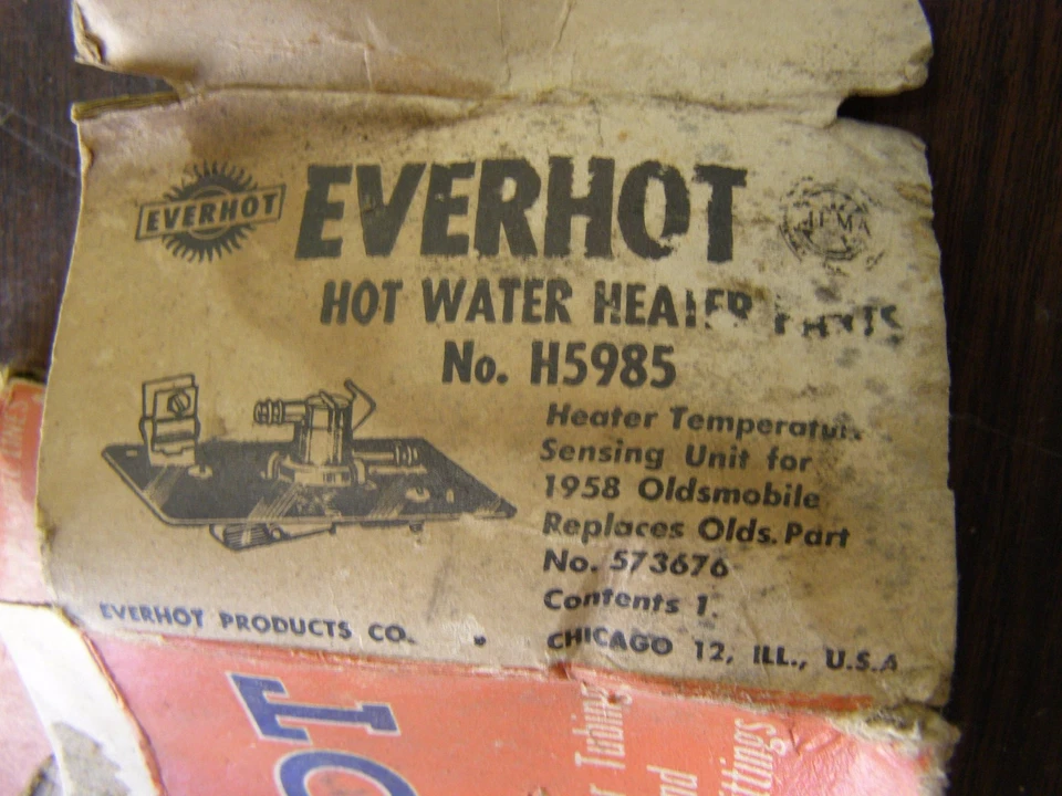 Unidad de detección de válvula de control de agua caliente calentador Oldsmobile 1958 marca Everhot NOS Foto 4 de 4