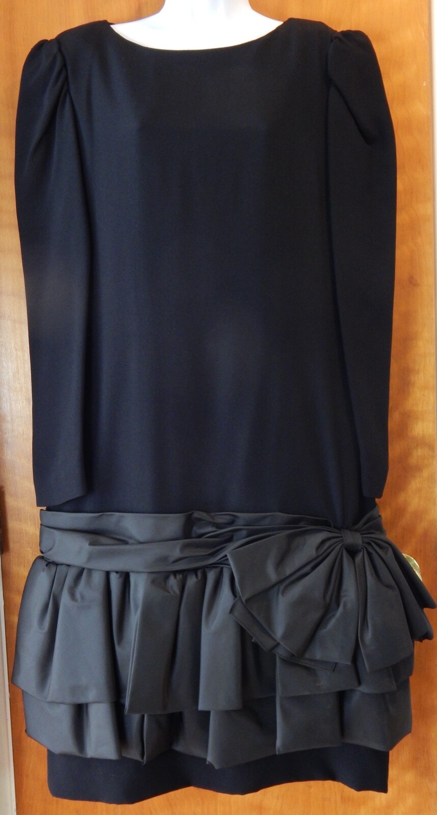 VICTOR COSTA FOR BERGDORF GOODMAN TAFFETA CREPE BLACK PARTY COCKTAIL DRESS  14 | eBay