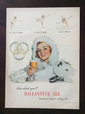 1948 vintage original color ad Ballentine’s Ale Purity Body Flavor fantastic 