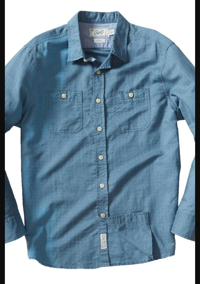 GRAYERS Wainscott Linen Cotton Print Shirt Blue Mirage XL