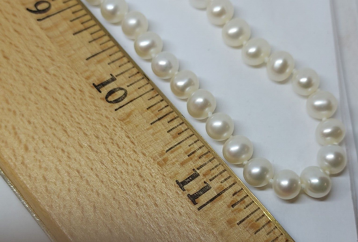 14k Yellow Gold JCM White Baroque 6-6.5mm Freshwater Pearl