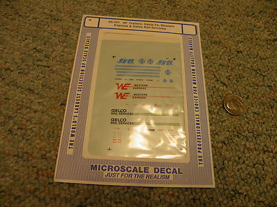 Microscale decals N 60-341 40' trailers Santa Fe Western Express Geico Rail  D20