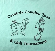 VTG Screen Stars T-shirt XL Single Stitch Cambria Ca Golf CowChip Toss USA Tee