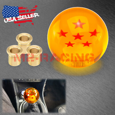 Universal Dragon Ball Orange 6 Star 54mm Shift Knob Adapters Will Fit Most Cars