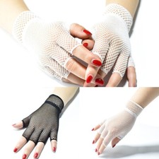 Women Lace Glove Cosplay Gloves Fishing Net Gloves Short Half Finger Gloves
