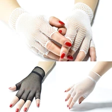 Women Lace Glove Cosplay Gloves  Fishing Net Gloves Short Half Finger Gloves