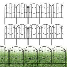 10 Decorative Garden Fences Black Metal Frames Edge Guard Panels Gardens UK