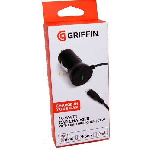 Griffin 10W iPhone iPad Car Charger with USB Cable 1m