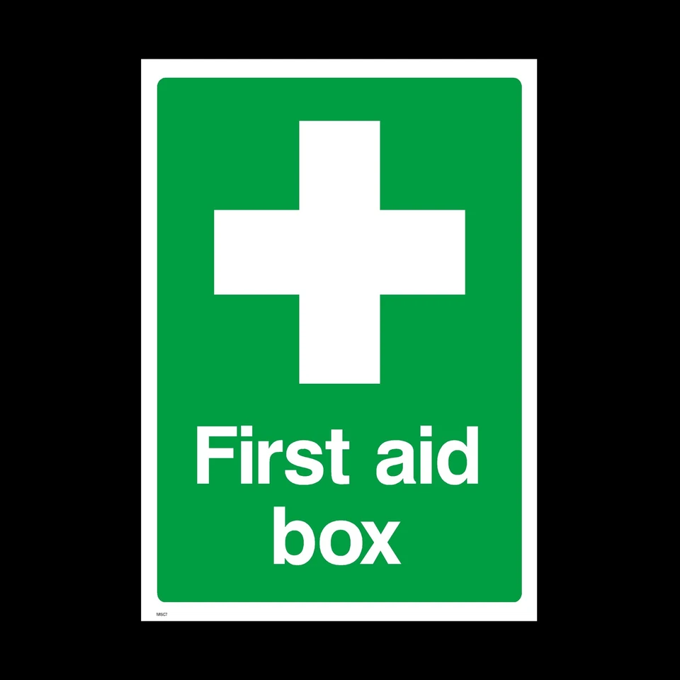 SAFETYSIGNS&STICKERS First Aid Box Sign, Sticker - All Sizes & Materials - Safety, Emergency (MISC7)