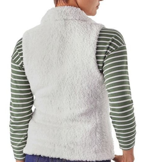 Women's Patagonia Vest Los Gatos size S white Furry Full Zip Fleece pile cozy thumbnail 18