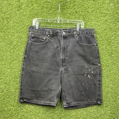 Levis 505 Shorts Mens 36 Black Denim Cotton Casual Workwear Skater y2k 36x8