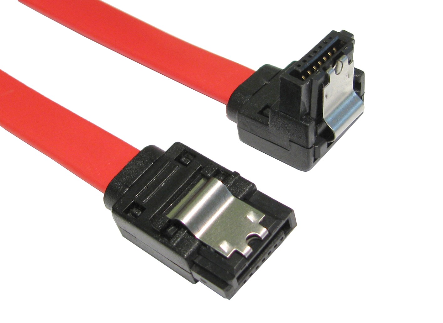 90cm LOCKING Right Angle SATA Plug To Straight SATA Plug Cable Lead [002741]
