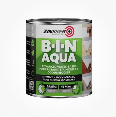 Zinsser B-I-N Aqua, Advanced Primer-Sealer auf Wasserbasis, Fleckenvernichter. 500ml