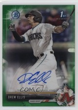 2017 Bowman Draft Chrome Pick Green Refractor 7/99 Drew Ellis #CDA-DE Auto 13iq