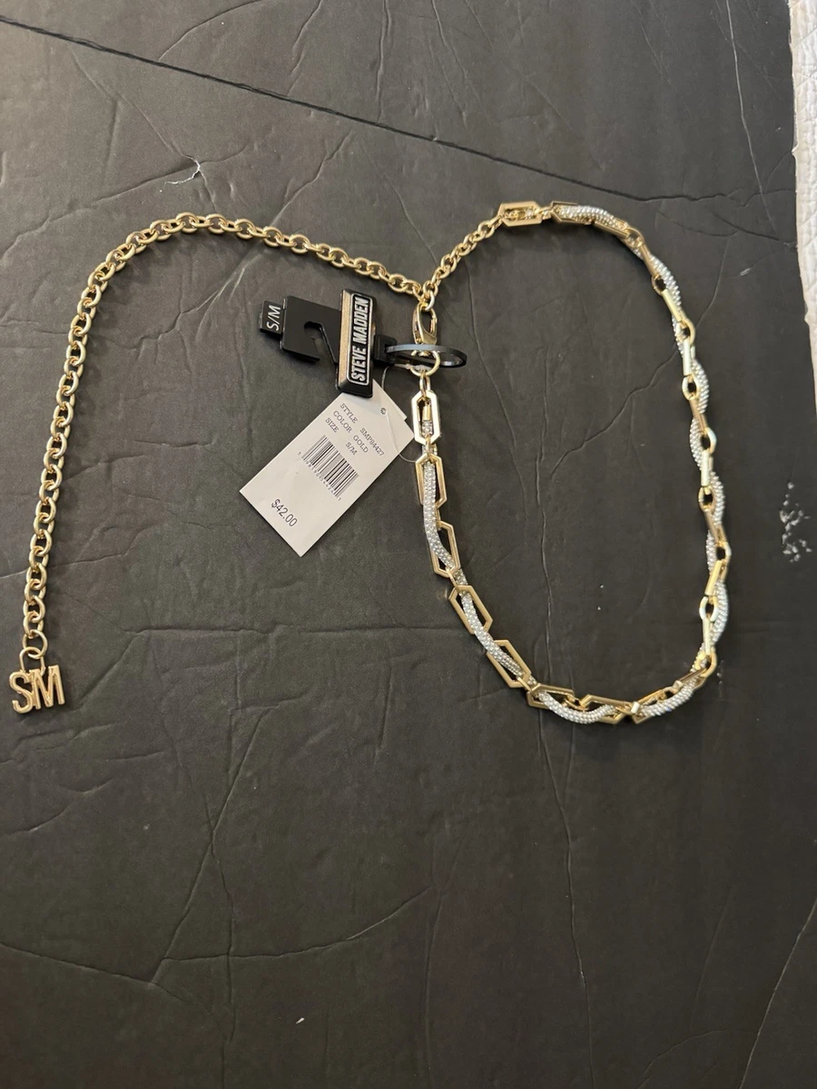 NEW Steve Madden Grunge Rhinestone Tan Belt with Silver Hardware | NWT Mcbling Steve Madden Rhinestone Belts for Women for sale | eBay main image 3