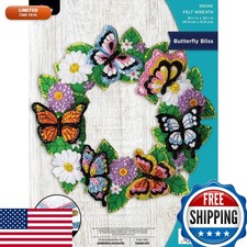 Bucilla Felt Applique Wreath Making Kit Butterfly Bliss 89636E