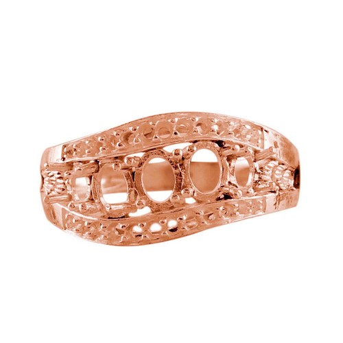 Rose Plated 925 Sterling Silver 1.20 Round Semi Mount Ring For Women