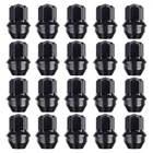 Set of 20 Black Alloy Wheel Nuts, M14 x 1.5, 21mm Hex, Fits Tesla & Transit