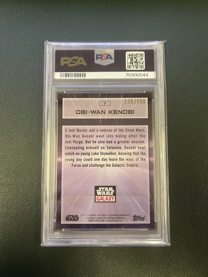 2022 Topps Star Wars Galaxy Atomic Refractor #3 Obi-Wan Kenobi 139/150 PSA 9 - Image 3 of 3