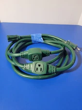 12ft Multi-Outlet Extension Cord - Green 3 OUTLETS