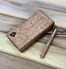 African Mahogany 4" Dugout Stashbox w Bat/One Hitter Pipe- Handmade In The USA