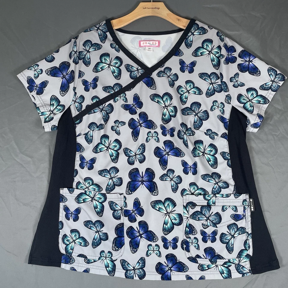 Koi Kathy Peterson Scrub Top Bundle of Two Women's 2X Patterned Nursing - Image 2 of 4