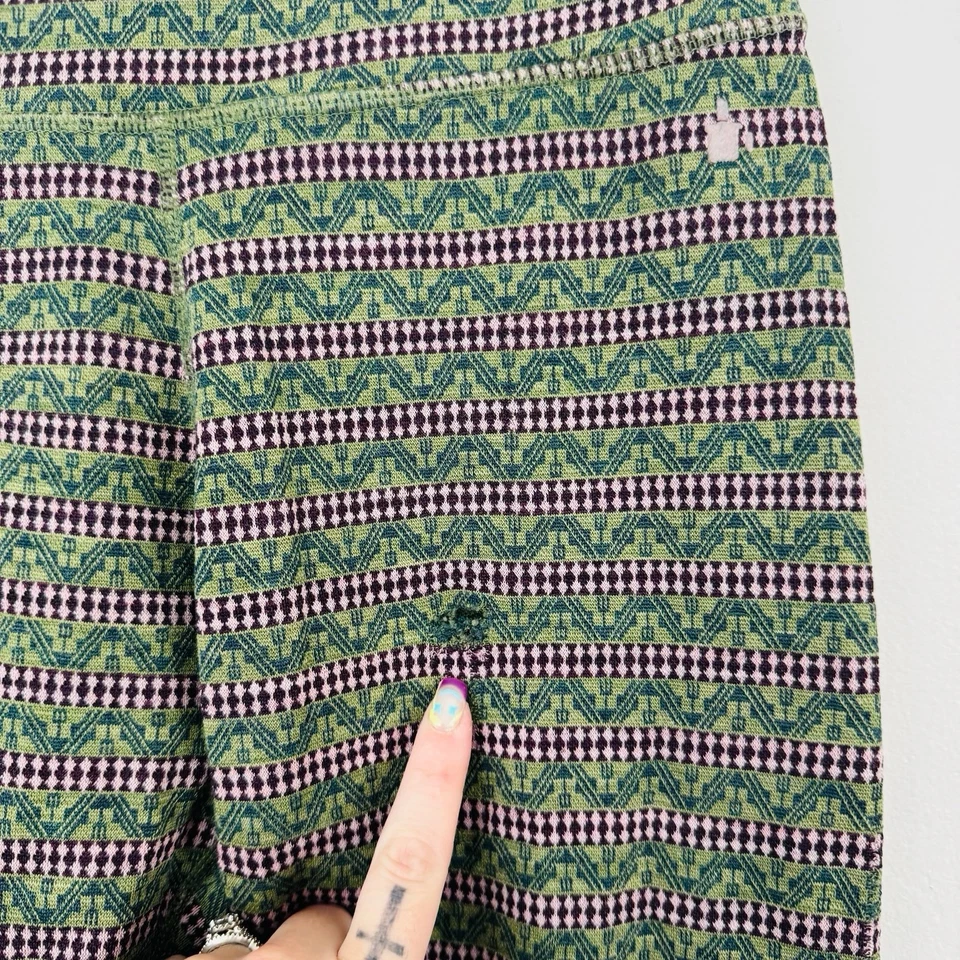 Leggings femininas listradas verde e vermelha Smartwool tamanho P - Imagem 2 de 4