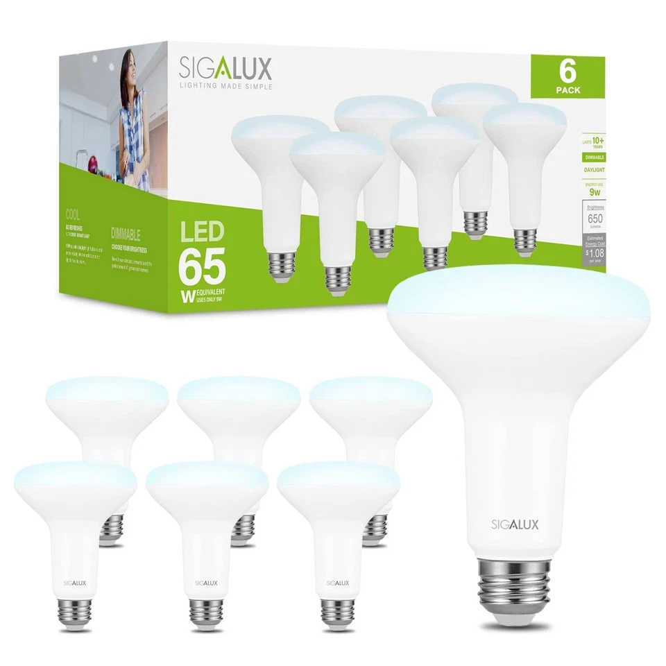 Sigalux LED Flood Lights Indoor, BR30 LED Bulb 65W Equivalent, Dimmable Recessed - Image 3 of 3