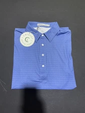 NWT MEN'S CRIQUET POLO, SIZE: M, COLOR: BLUE PATTERN (M8.12)