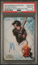Patrick Bailey - 2021 Bowman Sterling Prospect Auto Speckle PSA 10 74/99