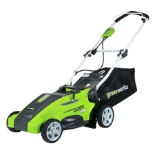 Greenworks 16 in. 10 Amp 2-in-1 Walk Behind Battery Push Mower-GW25142