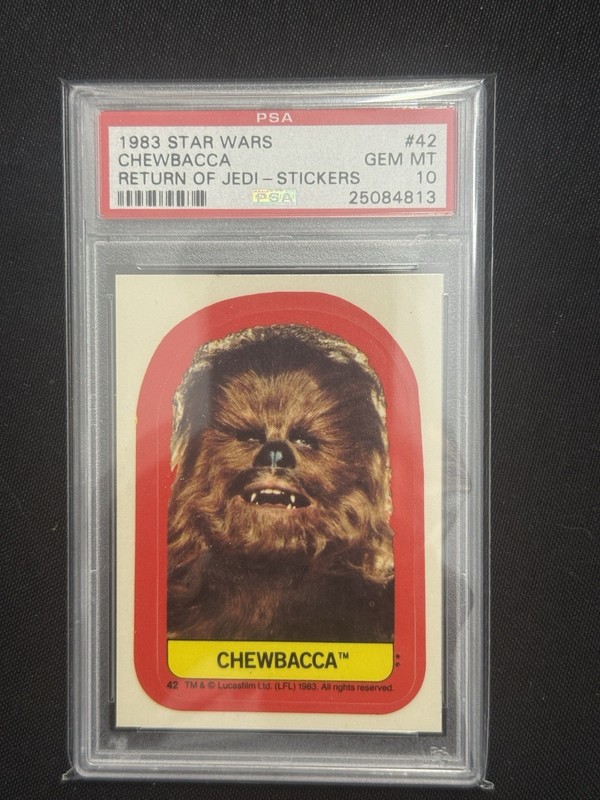 1983 Topps Star Wars Return of the Jedi Sticker #42 Chewbacca PSA 10