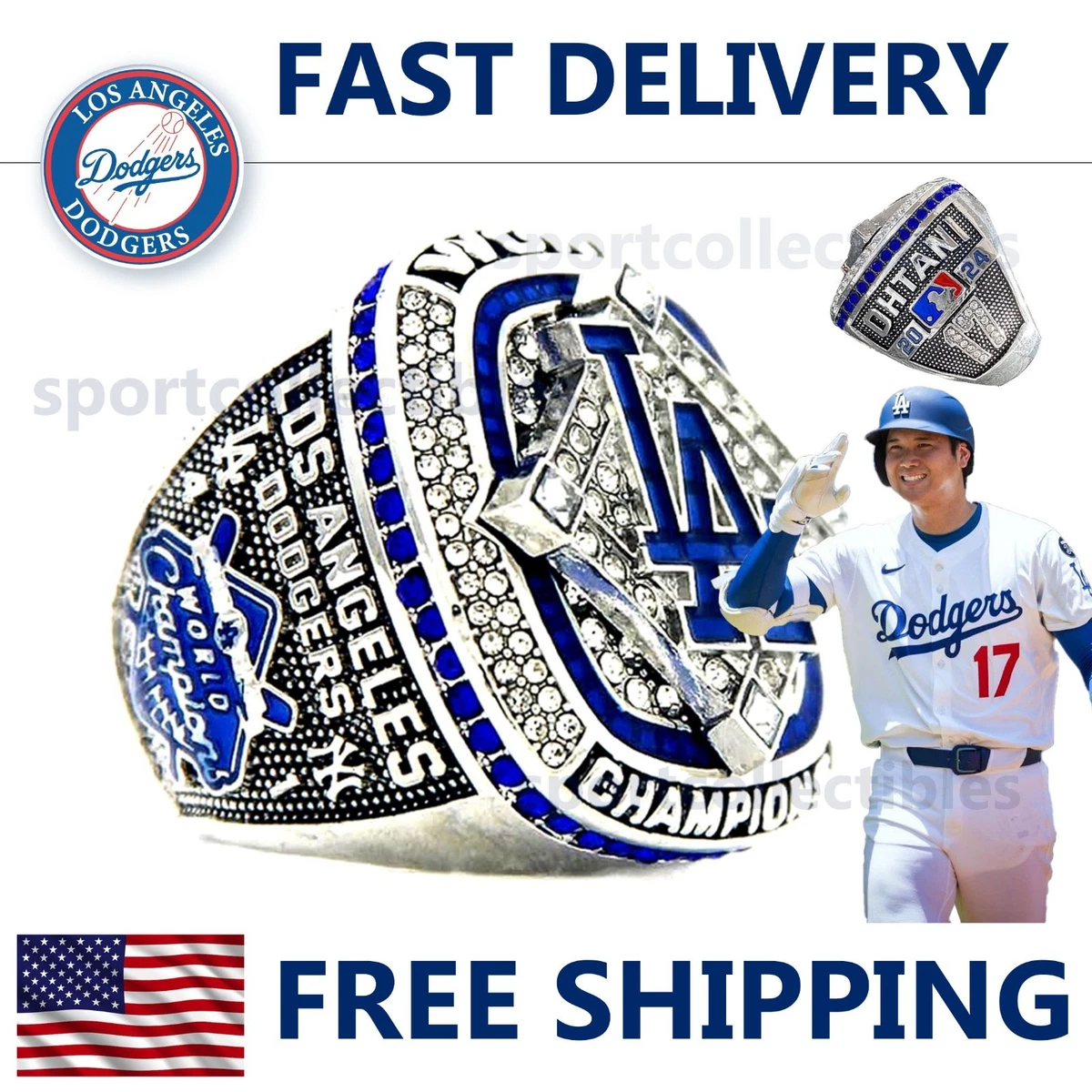 2024 LA Dodgers World Series Ring - OHTANI #17 - Fan Gift - MLB
