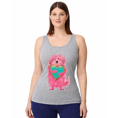 Flauschiges Hundeherz Damen Trägershirt Tank Top Hundeliebhaber Geschenk für Sie