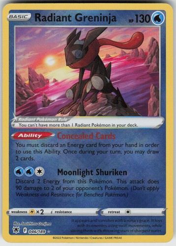 Radiant Greninja 046/189 Radiant Astral Radiance Pokemon Holo Near Mint