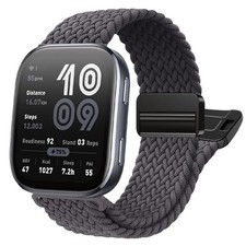 Zeeflufun Braided Bands Compatible with Amazfit Bip 6/5, 22MM, A-Space Gray