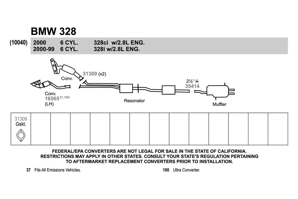 For Hyundai Sonata 02-05 Exhaust Manifold Flange Gasket Fiber & Metal Laminate Foto 2 de 4
