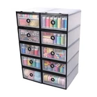 Periea Mia 10 Stackable Craft Storage Drawers Frosted Plastic Organiser