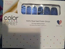 Retired Color Street Hex Girlfriend Blue Shimmery Halloween Nail Polish Strips